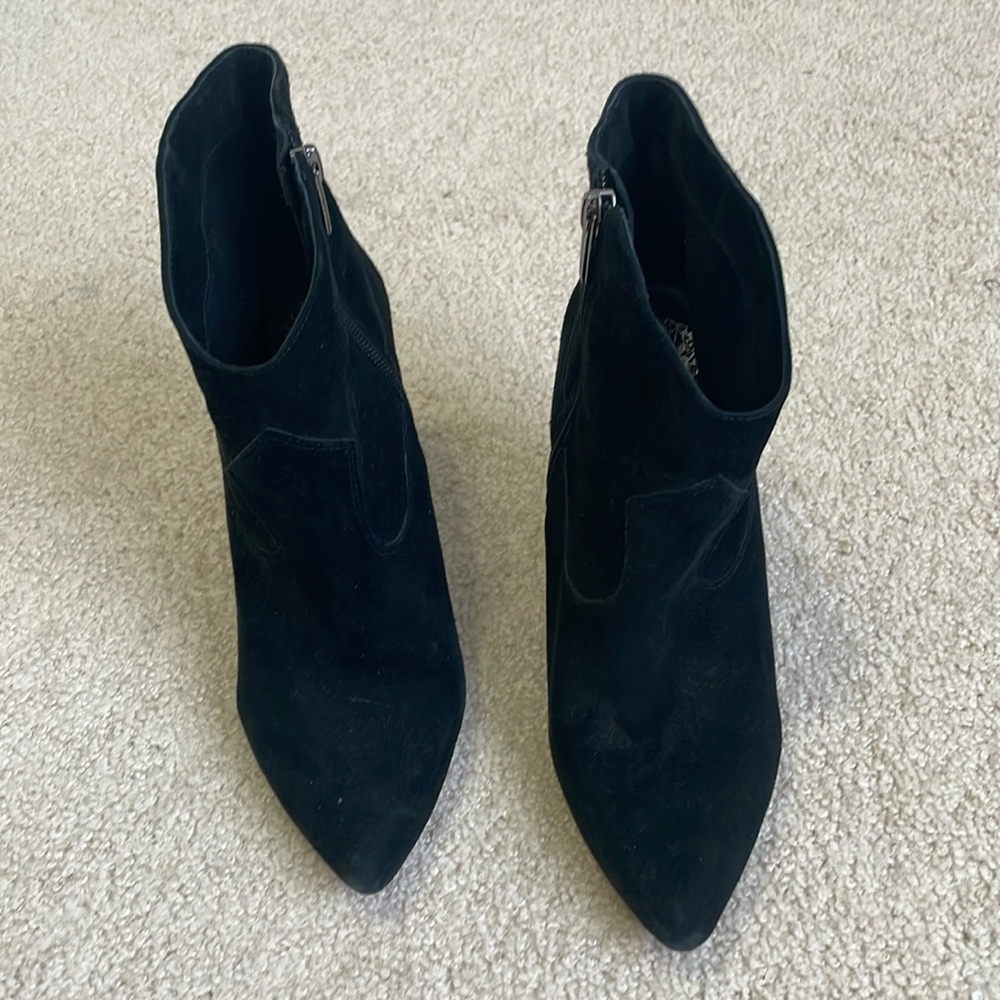 Vince Camuto black suede ankle booties
